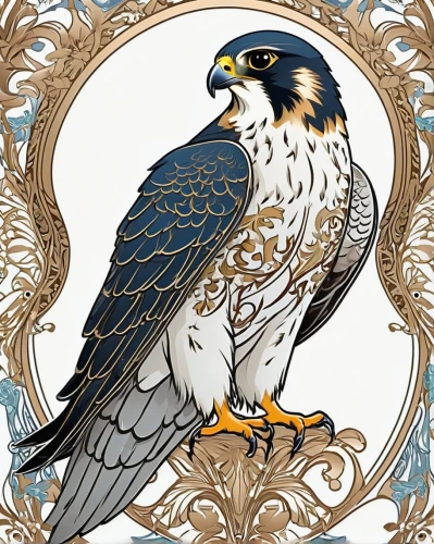 lanner falcon,eagle illustration,new zealand falcon,coat of arms of bird,peregrine falcon,eagle vector,mongolian eagle,aplomado falcon,saker falcon,perico,an ornamental bird,imperial eagle,gyrfalcon,falcon,harp of falcon eastern,heraldic animal,peregrine,hawk animal,ornamental bird,prince of wales feathers,Illustration,Retro,Retro 13