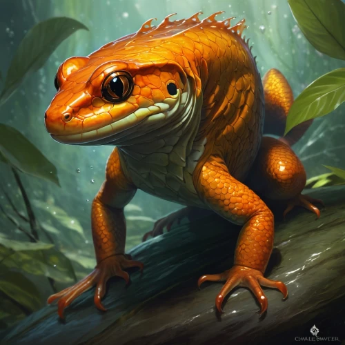 golden poison frog,california newt,red eft,woodland salamander,true salamanders and newts,pacific newt,eastern newt,mole salamander,dusky salamander,lungless salamander,spring salamander,climbing salamander,smooth newt,salamander,malagasy taggecko,beaked toad,northern dusky salamander,amphibian,fire-bellied toad,boreal toad,Conceptual Art,Fantasy,Fantasy 17