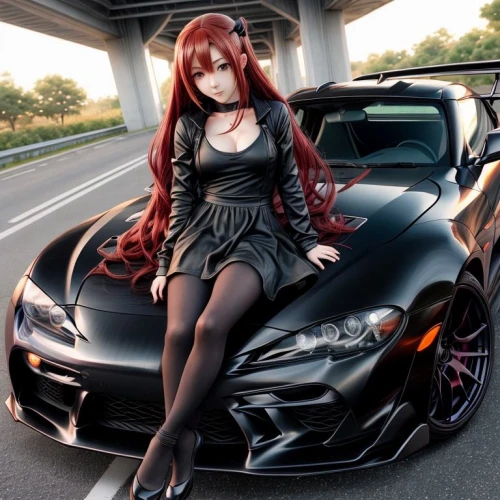 asuka langley soryu,nissan gtr,nissan gt-r,nissan skyline gt-r,pony car,mitsubishi lancer evolution,mitsubishi eclipse,mitsubishi gto,sports sedan,honda s2000,fast car,viper,mitsubishi lancer,dodge la femme,gtr,cosplay image,custom car,dodge charger,dodge viper,motorboat sports