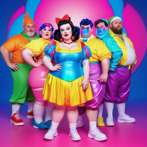 cirque,cirque du soleil,dwarfs,scandia gnomes,pink family,samba deluxe,cartoon people,social,fairytale characters,blancmange,pantomime,lgbtq,the h'mong people,triggerfish-clown,fuller's london pride,ganmodoki,plus-size,clowns,retro cartoon people,tutti frutti,Conceptual Art,Sci-Fi,Sci-Fi 28
