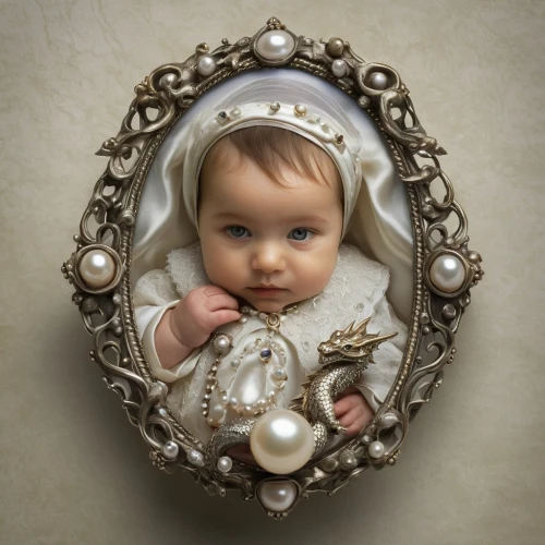 doll looking in mirror,crystal ball-photography,baby frame,newborn photography,newborn photo shoot,child portrait,magnify glass,infant baptism,christ child,ornate pocket watch,mirror frame,infant,magnifying glass,magic mirror,child's frame,vintage doll,vintage ornament,baby accessories,babies accessories,ladies pocket watch,Photography,Documentary Photography,Documentary Photography 13