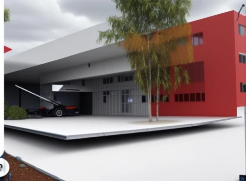 fire and ambulance services academy,fire station,school design,3d rendering,prefabricated buildings,modern building,fire department,new building,folding roof,appartment building,garage door,art academy,modern house,render,3d model,garage,garage door opener,water supply fire department,industrial building,car showroom