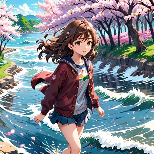 japanese sakura background,sakura background,sakura florals,spring background,springtime background,japanese floral background,beach background,sakura blossoms,floral background,sakura blossom,ocean background,flower background,spring leaf background,sea of flowers,colorful background,miku maekawa,summer background,cherry blossoms,haruhi suzumiya sos brigade,ocean,Anime,Anime,Realistic