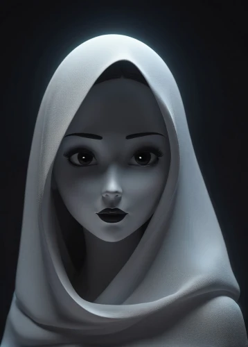 hijab,hijaber,muslim woman,the nun,islamic girl,burqa,muslima,burka,ghost girl,matryoshka doll,et,veil,nun,the snow queen,3d model,dark portrait,cinema 4d,white lady,matryoshka,abaya,Unique,3D,3D Character