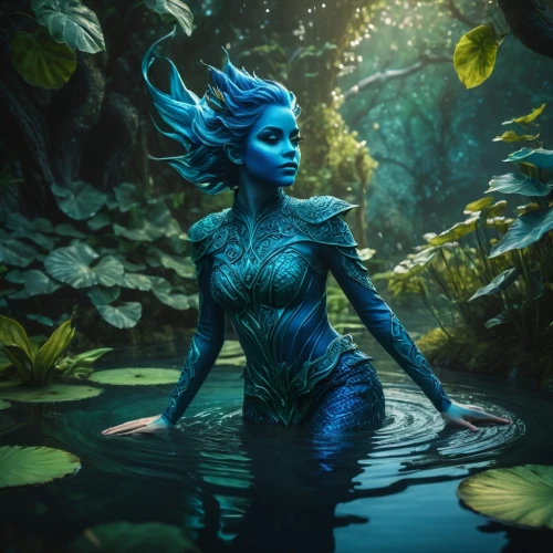 merfolk,water nymph,blue enchantress,water creature,dryad,water lotus,water-the sword lily,mermaid background,avatar,fantasia,mystique,fairy peacock,rusalka,mermaid vectors,faerie,fae,aquatic herb,siren,fantasy picture,mermaid,Photography,General,Fantasy