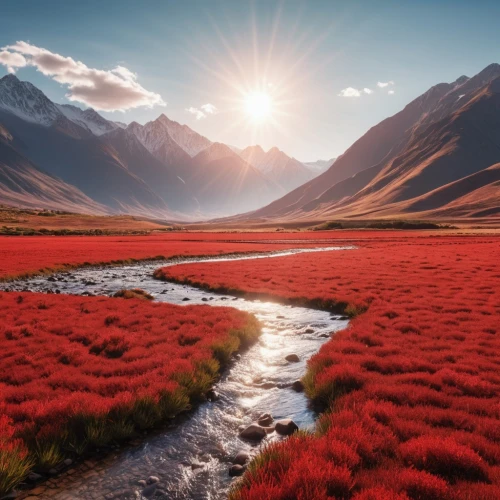 landscape red,the pamir mountains,new zealand,field of poppies,tibet,the valley of flowers,salt meadow landscape,south island,landscape background,beautiful landscape,pamir,nature of mongolia,newzealand nzd,landscapes beautiful,chile,altai,nature mongolia,landscape mountains alps,nature landscape,mountain landscape,Photography,General,Realistic