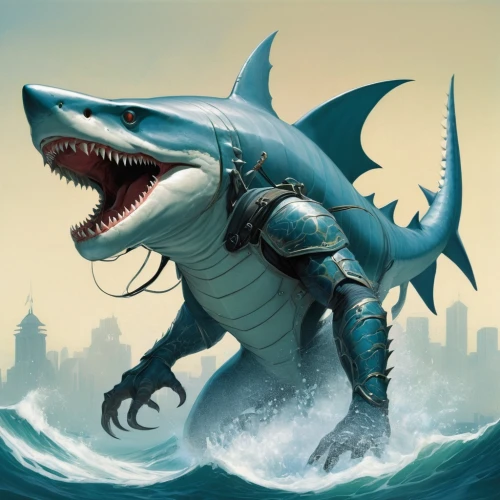 marine reptile,god of the sea,requiem shark,shark,sea devil,bronze hammerhead shark,great white shark,hammerhead,merfolk,poseidon,sea monsters,cynorhodon,sea god,marine animal,sea animal,heroic fantasy,mergus,fantasy art,lissotriton,fantasy picture,Conceptual Art,Fantasy,Fantasy 04