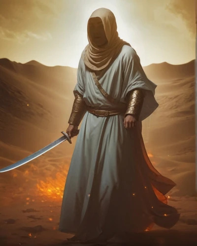 obi-wan kenobi,jedi,luke skywalker,middle eastern monk,the abbot of olib,the wanderer,cg artwork,lightsaber,monk,hooded man,angel moroni,bedouin,prophet,laser sword,khazne al-firaun,biblical narrative characters,merzouga,light bearer,son of god,quarterstaff