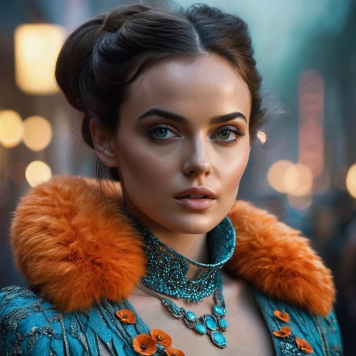 valerian,turquoise wool,daisy jazz isobel ridley,teal and orange,elsa,cinderella,turquoise leather,turquoise,celtic queen,vanessa (butterfly),sofia,color turquoise,samara,fantasy portrait,romantic look,blue peacock,fur coat,enchanting,accolade,teal blue asia,Photography,General,Sci-Fi