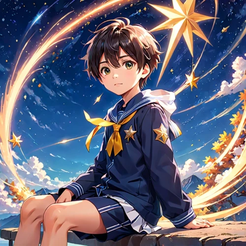 starry sky,star sky,falling star,starry,euphonium,falling stars,night sky,astronomer,sky,nautical star,star illustration,cg artwork,the night sky,starlight,star winds,star flower,celestial event,colorful stars,moon and star background,magic star flower,Anime,Anime,Realistic