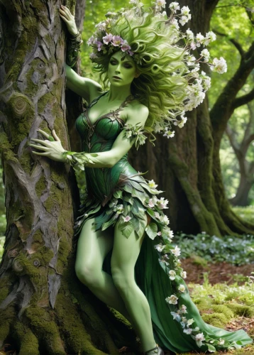 dryad,faerie,anahata,green dragon,faery,rusalka,fae,forest dragon,mother nature,the enchantress,background ivy,gonepteryx cleopatra,fantasy woman,mother earth,gaia,fairy forest,myrciaria,mother earth statue,fairy stand,poison ivy,Conceptual Art,Fantasy,Fantasy 20