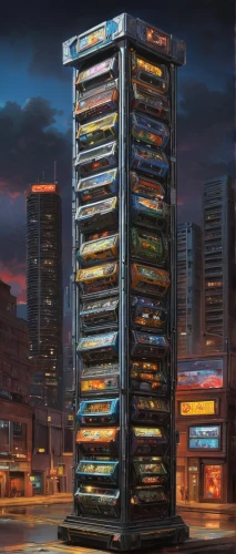 vending machines,jukebox,vending machine,vending cart,stack of cookies,slot machines,bakery,toaster oven,laboratory oven,soda machine,stacked containers,stack of books,computer cluster,abacus,refrigerator,pâtisserie,rotisserie,metal cabinet,retro diner,fridge,Conceptual Art,Daily,Daily 01