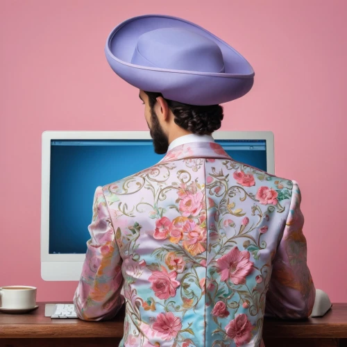 man with a computer,girl at the computer,computer business,computer freak,blogger icon,personal computer,man in pink,japanese floral background,computer addiction,computer art,computer program,computer icon,vintage floral,online shopping icons,floral japanese,women in technology,computer,pompadour,vintage wallpaper,computer desk,Conceptual Art,Fantasy,Fantasy 24