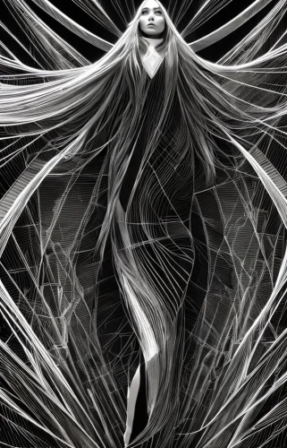 dance of death,tendrils,apophysis,biomechanical,swirling,whirling,spider silk,emergence,the enchantress,entwined,coil,wind wave,neural pathways,fibers,veil,twirls,filament,gracefulness,tangled,queen of the night,Art sketch,Art sketch,Retro