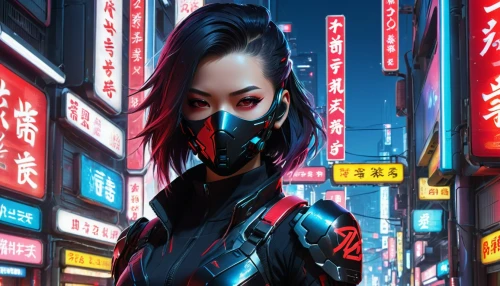 cyberpunk,hk,katana,cyber,shanghai,hong,sci fiction illustration,kowloon,hong kong,cyborg,cartoon ninja,asian vision,cybernetics,asia,geisha,mulan,tokyo,futuristic,wuhan''s virus,shinjuku,Illustration,Japanese style,Japanese Style 18