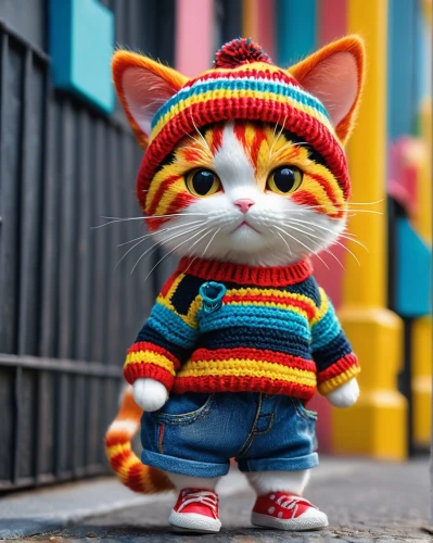 street cat,cartoon cat,doll cat,cute cat,alley cat,animals play dress-up,cat image,chinese pastoral cat,cute cartoon character,street fashion,cat european,red cat,tom cat,tiger cat,knitwear,oktoberfest cats,red tabby,cat,fashionable,fashionista,Photography,General,Fantasy