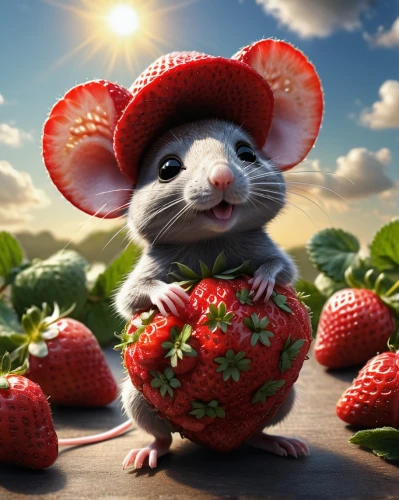 ratatouille,straw mouse,strawberries,field mouse,strawberry,strawberries falcon,strawberry plant,red strawberry,mollberry,dormouse,musical rodent,meadow jumping mouse,rataplan,strawberry flower,aye-aye,hummel,color rat,raspberry,rat na,mouse,Photography,General,Natural
