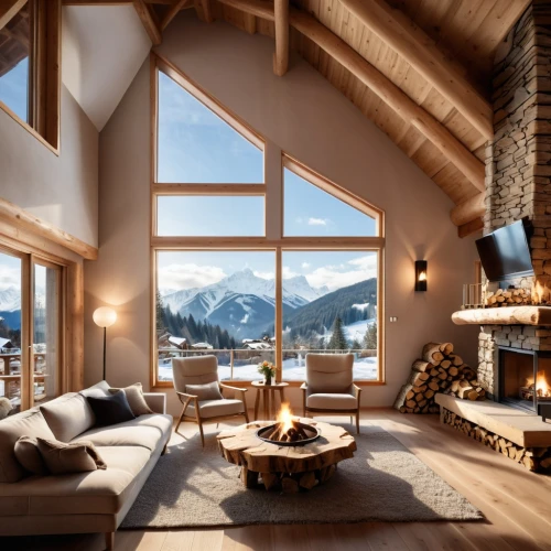 alpine style,chalet,the cabin in the mountains,house in the mountains,house in mountains,beautiful home,wooden beams,luxury home interior,winter house,fire place,loft,snow house,living room,log home,warm and cozy,mountain huts,mountain hut,log cabin,fireplaces,livingroom,Photography,General,Realistic