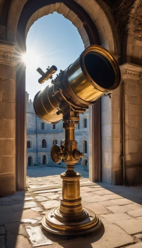 spotting scope,telescope,astronomer,monocular,astronomical clock,astronomical object,optical instrument,sextant,astronomy,trumpet of jericho,600mm,binocular,golden candlestick,telescopes,observatory,mercury transit,cannon,magnification,gun turret,tower flintlock,Photography,General,Realistic