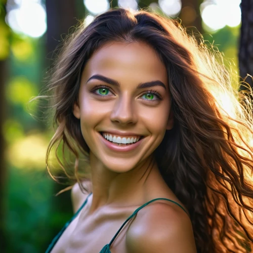 beautiful young woman,a girl's smile,beautiful girl with flowers,natural cosmetic,women's eyes,girl portrait,killer smile,pretty young woman,green eyes,heterochromia,cosmetic dentistry,portrait photography,young woman,smiling,female model,beautiful women,grin,portrait background,in green,natural color,Photography,General,Realistic