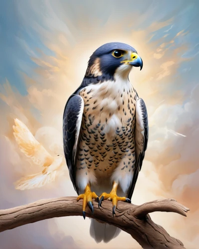 lanner falcon,peregrine falcon,new zealand falcon,bird painting,saker falcon,falcon,falconiformes,portrait of a rock kestrel,hawk animal,peregrine,stadium falcon,aplomado falcon,falconry,bird of prey,world digital painting,eagle illustration,american kestrel,blue buzzard,bird bird-of-prey,mountain hawk eagle,Illustration,Realistic Fantasy,Realistic Fantasy 01