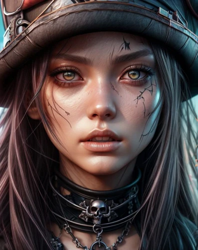 fantasy portrait,full hd wallpaper,fantasy art,steampunk,women's eyes,pirate,female warrior,ranger,portrait background,musketeer,black eyes,witcher,game illustration,hatter,fable,artemisia,girl portrait,huntress,pilgrim,eyes