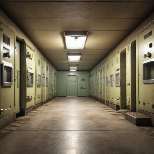 the morgue,dormitory,kennel,laundry room,capsule hotel,locker,prison,washhouse,fallout shelter,play escape game live and win,laundromat,bunker,asylum,wekerle battery,barracks,live escape game,cold room,hallway,penumbra,arbitrary confinement,Photography,General,Realistic