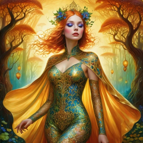 dryad,faerie,faery,fantasy art,the enchantress,fantasy woman,sorceress,poison ivy,fantasy portrait,fairy queen,gold foil mermaid,merfolk,fantasy picture,rusalka,fae,faun,golden apple,priestess,spring equinox,fairy peacock,Photography,General,Commercial