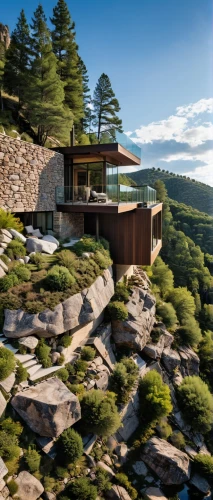 house in mountains,house in the mountains,dunes house,mountain stone edge,the cabin in the mountains,alpine style,timber house,cubic house,landscape design sydney,mountain huts,eco-construction,stone house,mountain hut,grass roof,landscape designers sydney,roof landscape,log home,summer house,holiday home,modern architecture