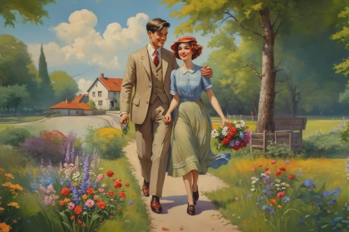 vintage man and woman,vintage boy and girl,young couple,flower delivery,vintage couple silhouette,florists,man and wife,holding flowers,as a couple,promenade,wedding couple,romantic portrait,picking flowers,man and woman,honeymoon,girl and boy outdoor,old couple,beautiful couple,floral greeting,girl picking flowers
