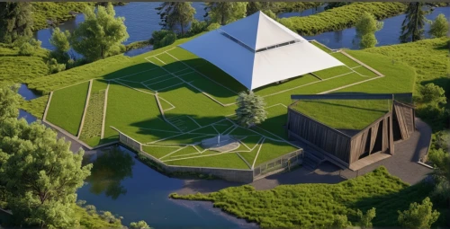 russian pyramid,low poly,polygonal,cube stilt houses,isometric,low-poly,3d rendering,grass roof,golf resort,water cube,golf lawn,cube house,geometric,cubic house,pyramid,solar cell base,pyramids,geometric style,roof landscape,3d render,Photography,General,Realistic