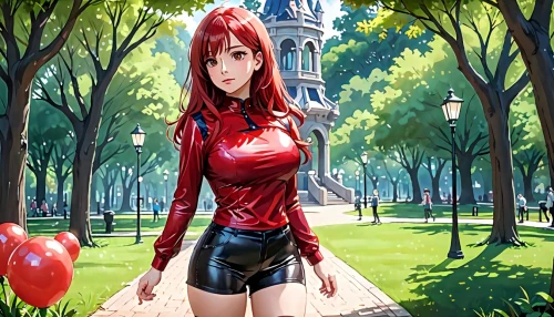anime japanese clothing,asuka langley soryu,red balloons,red tunic,sakura background,red riding hood,anime 3d,anime cartoon,scarlet witch,japanese sakura background,mikuru asahina,red balloon,red-haired,red,man in red dress,red super hero,red skirt,background image,background images,red summer