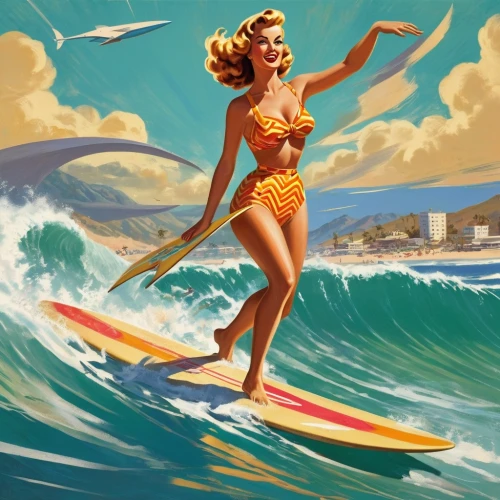 stand up paddle surfing,surfing,surfer,surfboards,surfboard,surf,surfers,pinup girl,surfboard shaper,retro pin up girl,surfboat,surf kayaking,pin up girl,pin-up girl,retro pin up girls,surfer hair,pin ups,paddleboard,paddle board,pin up,Illustration,Retro,Retro 12