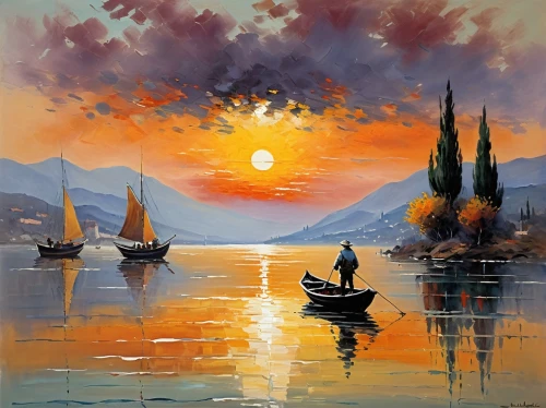 boat landscape,fishermen,fisherman,fishing float,painting technique,italian painter,oil painting on canvas,sailboats,sea landscape,oil painting,khokhloma painting,sailing-boat,fishing boats,sailing boat,sailing boats,evening lake,sailboat,coastal landscape,canoe,landscape with sea,Conceptual Art,Oil color,Oil Color 03