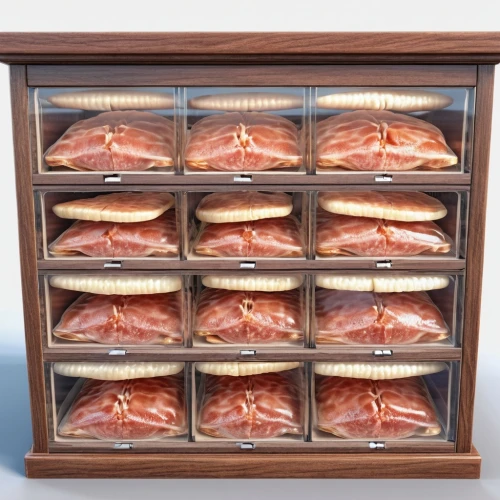 display case,drawers,shoe cabinet,himalayan salt,copper frame,mortadella,leather compartments,a drawer,shoe organizer,preserved food,dish storage,pickled pigs feet,storage cabinet,cd/dvd organizer,leberkäse,compartments,osechi,smoked fish,katsuobushi,drawer