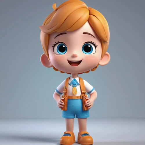 cute cartoon character,girl in overalls,agnes,geppetto,pororo the little penguin,nora,pinocchio,penny,disney character,clay animation,character animation,3d model,elsa,retro cartoon people,game character,johnny jump up,kid hero,overalls,daisy,tangelo,Unique,3D,3D Character