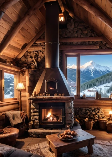 the cabin in the mountains,warm and cozy,alpine style,chalet,fire place,log fire,log home,fireplaces,mountain hut,winter house,log cabin,house in the mountains,beautiful home,wood stove,cozy,fireplace,house in mountains,fireside,snowed in,winter window