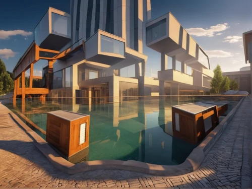 cube stilt houses,cubic house,corten steel,modern architecture,cube house,3d rendering,futuristic architecture,water cube,solar cell base,hafencity,eco hotel,kirrarchitecture,aqua studio,archidaily,mixed-use,shipping containers,urban design,cubic,apartment blocks,glass blocks,Photography,General,Realistic