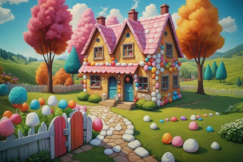 fairy village,easter background,easter theme,fairy house,little house,children's background,sugar house,witch's house,cartoon video game background,country cottage,dandelion hall,the gingerbread house,cottage,spring background,home landscape,springtime background,easter banner,easter décor,country house,crispy house