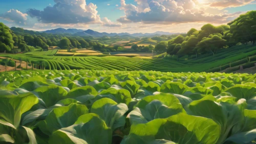 vegetables landscape,vegetable field,yamada's rice fields,chinese cabbage,green soybeans,tea field,japan landscape,pak-choi,chinese cabbage young,hokkaido,green landscape,rice fields,field of cereals,agricultural,corn field,farm landscape,aaa,ricefield,tea plantations,cabbage leaves,Photography,General,Natural