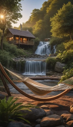 south korea,idyllic,summer cottage,the cabin in the mountains,water mill,japanese garden,house in the forest,landscape background,japan landscape,home landscape,tree house hotel,robert duncanson,log bridge,flowing creek,house in mountains,wooden bridge,brown waterfall,full hd wallpaper,river landscape,beautiful home,Photography,General,Natural
