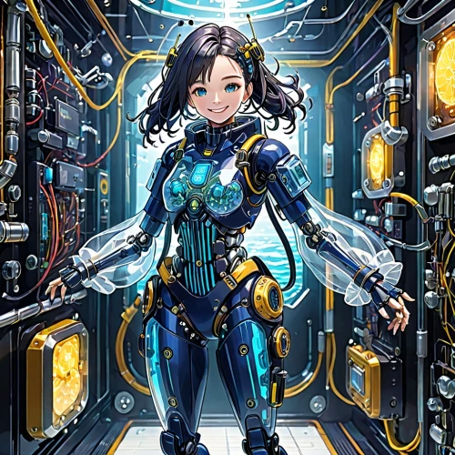 aquanaut,nova,space-suit,scifi,cg artwork,sci fiction illustration,spacesuit,vector girl,cyborg,neottia nidus-avis,amano,cyber,cyan,mecha,android inspired,space suit,mech,mechanical,ixia,bolt-004,Anime,Anime,General