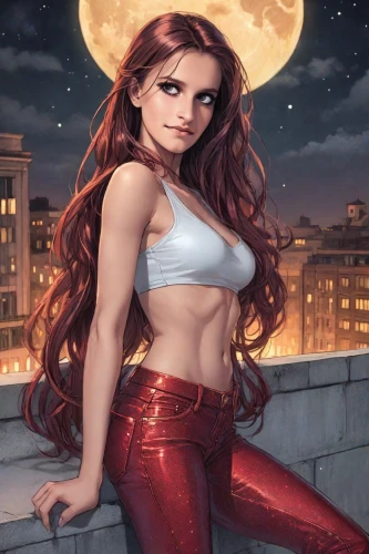 scarlet witch,ariel,redhair,red-haired,starfire,red head,red hair,redhead,redheads,red,redhead doll,red super hero,on the roof,daphne,fantasy woman,rosa ' amber cover,little mermaid,fiery,redheaded,valentine pin up,Digital Art,Comic
