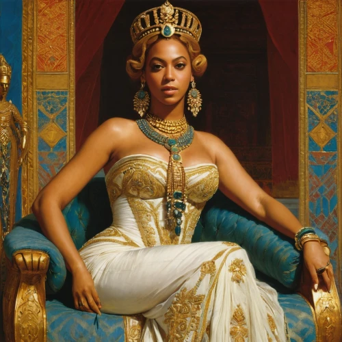 royalty,queen,cleopatra,queen s,queen crown,queen bee,the throne,throne,regal,golden crown,emperor,monarchy,nile,the ruler,african american woman,official portrait,gold crown,a woman,icon,mogul,Art,Classical Oil Painting,Classical Oil Painting 42