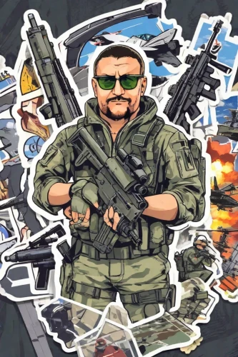 pubg mascot,smoke background,mercenary,kojima,vector art,kalashnikov,twitch icon,vector illustration,vector image,vector graphic,fan art,background image,kosmea,game illustration,game art,shooter game,edit icon,gi,bandana background,mubarak,Digital Art,Sticker