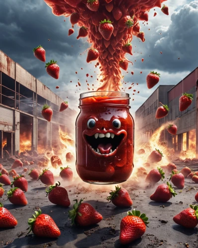 tomato juice,strawberry jam,tomato paste,paprika,eruption,ketchup tomato sauce,ketchup,strawberry juice,tomato soup,tomato,tomato sauce,explosion destroy,bloody mary,gochujang,goji,explode,guava jam,explosion,blood drop,the level of sugar in the blood