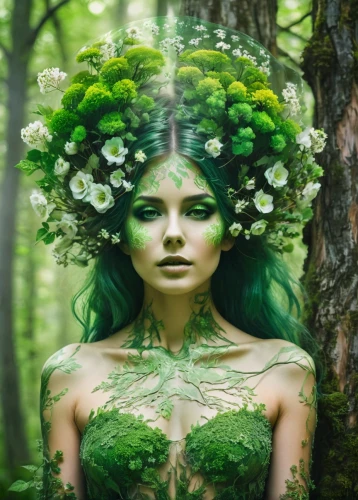 dryad,faery,faerie,mother nature,poison ivy,green wreath,fae,fairy forest,girl in a wreath,the enchantress,mother earth,elven flower,forest clover,garden fairy,fairy peacock,forest flower,fairy queen,elven forest,anahata,natura,Photography,Artistic Photography,Artistic Photography 07