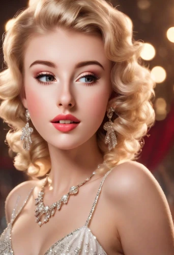 bridal jewelry,realdoll,vintage makeup,bridal accessory,pearl necklace,doll's facial features,romantic look,marylyn monroe - female,pearl necklaces,bridal clothing,female doll,women's cosmetics,marylin monroe,fashion doll,visual effect lighting,romantic portrait,vintage woman,beautiful model,diamond jewelry,christmas jewelry,Photography,Commercial