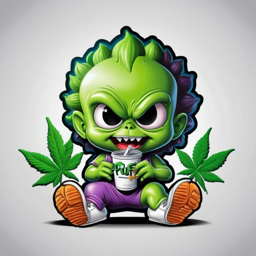 green goblin,incredible hulk,weed,stoner,leafy,ecto-1,mary jane,potted plant,groot super hero,grapes icon,mascot,marijuiana,cannabinol,herbsr,goblin,spike,maryjane,drug icon,water smartweed,bud break,Unique,Design,Logo Design
