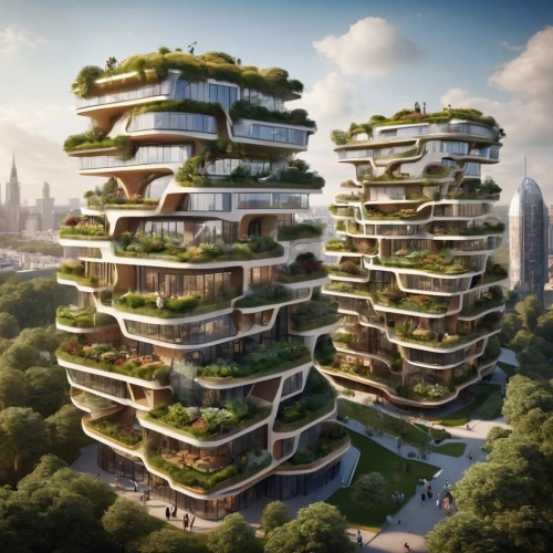 eco-construction,futuristic architecture,eco hotel,smart city,ecological sustainable development,urban design,terraforming,urban development,urban towers,futuristic landscape,mixed-use,urbanization,residential tower,sky apartment,sustainability,solar cell base,green living,cube stilt houses,environmental art,growing green,Photography,General,Cinematic